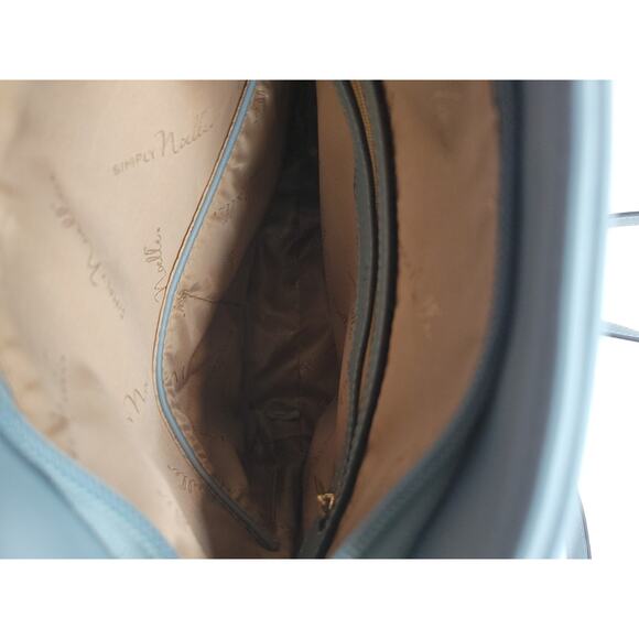 Simply Noelle Purse Handbag Crossbody Blue Woven Vegan Leather Zipper Adjustable - Picture 14 of 14